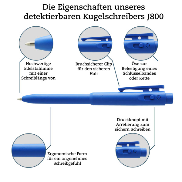 Kugelschreiber J800 detektierbar