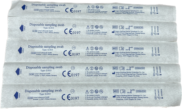 Jiangsu HanHeng Disposable Swabs inkl. Bruchkante 5er Pack, Steril, CE0197