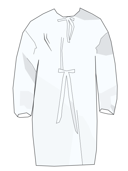 Besucherkittel 30gr im 10er Pack PP Spunbond EN ISO 14126 zum Binden