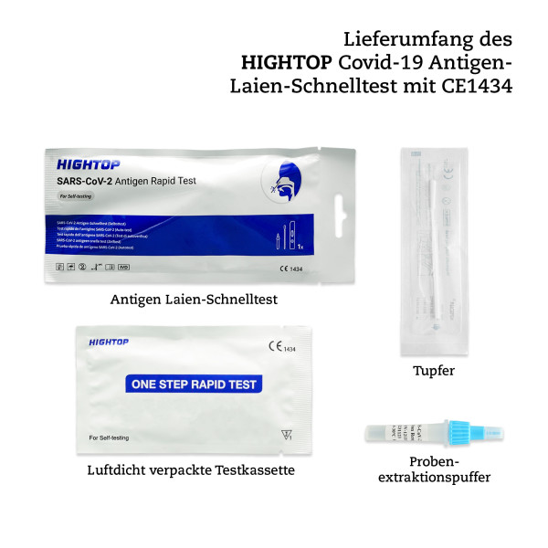 HIGHTOP Covid-19 Antigen-Laien-Schnelltest mit CE1434 Variationen