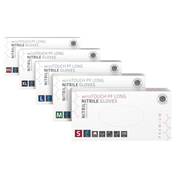 Nitril-Handschuhe wiroTouch PF Long premium - 100 Stück blau
