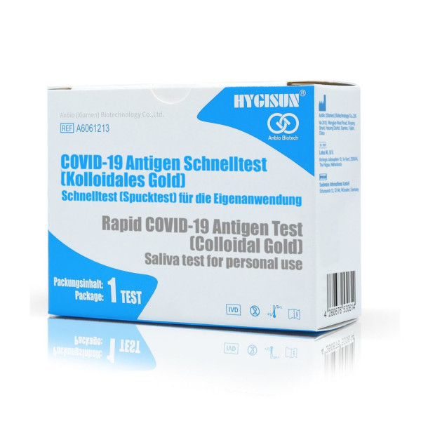 HYGISUN Spucktest Covid-19 Antigen Schnelltest für Laien (Kolloidales Gold) - 1 Stück