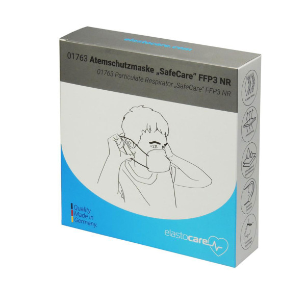 ELASTOCARE FFP3 NR Mundschutzmaske "SafeCare" Made in Germany CE0534 10er Pack