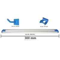 Wandschienen System 300 mm konfigurierbar - 1 Haken, 1...