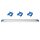 Wandschienen System 500 mm konfigurierbar - 3 Halterungen 22-30 mm - blau