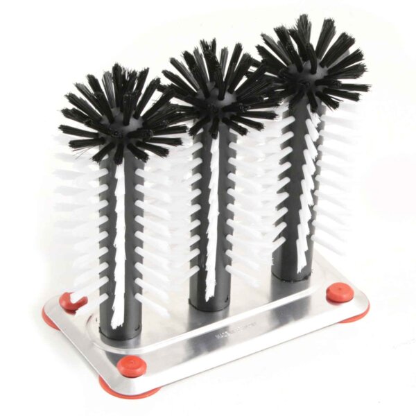 Gläserspülgarnitur 3-teilig mit PA Besatz 70 mm, 240 mm hoch, für Weizengläser