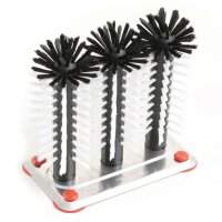 Gläserspülgarnitur 3-teilig mit PA Besatz 70 mm, 240 mm hoch, für Weizengläser