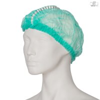 Vlies-Haube detektierbar efficient mit Clip - 100 Stück - L - grün