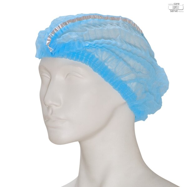 Vlies-Haube detektierbar efficient mit Clip - 100 Stück - XL - blau