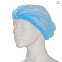 Vlies-Haube detektierbar efficient mit Clip - 100 Stück - XL - blau