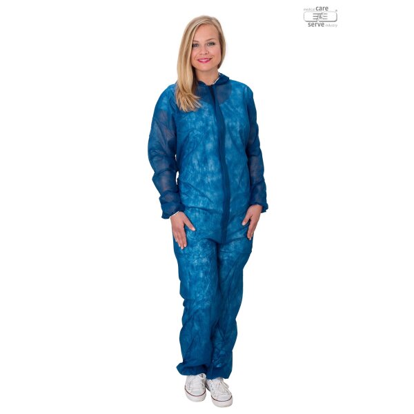 Vlies-Overall mit Kapuze premium 50 Stück Karton XL dunkelblau