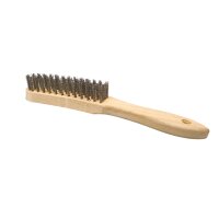 Stielbürste mit Holzkörper und Edelstahlbesatz...