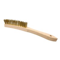 Stielbürste mit Holzkörper und Messingbesatz...