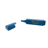 Textmarker detektierbar flach mit Meißelspitze (5er Pack) - Schriftfarbe blau - Körperfarbe blau