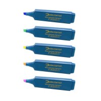 Textmarker detektierbar flach mit Meißelspitze (5er Pack) - Set