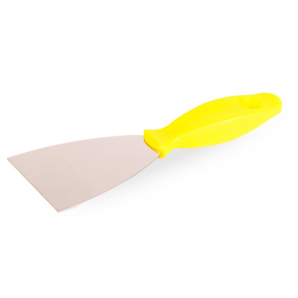 Edelstahl-Spachtel harte Klinge 80 mm gelb