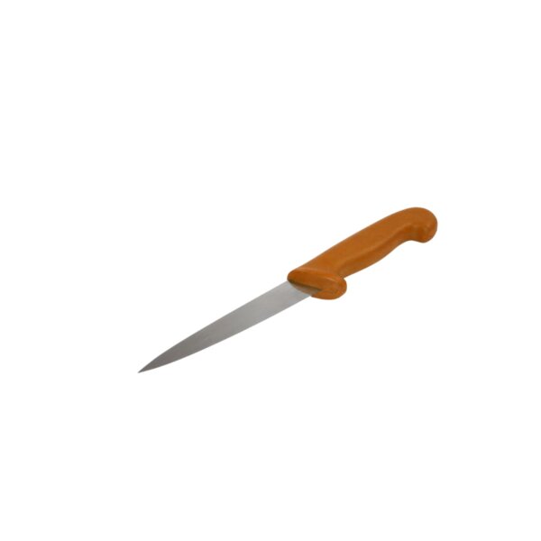 Filetiermesser mit Breiter und Flexibler Klinge mit einer länge von 165 mm in Orange Detektierbar