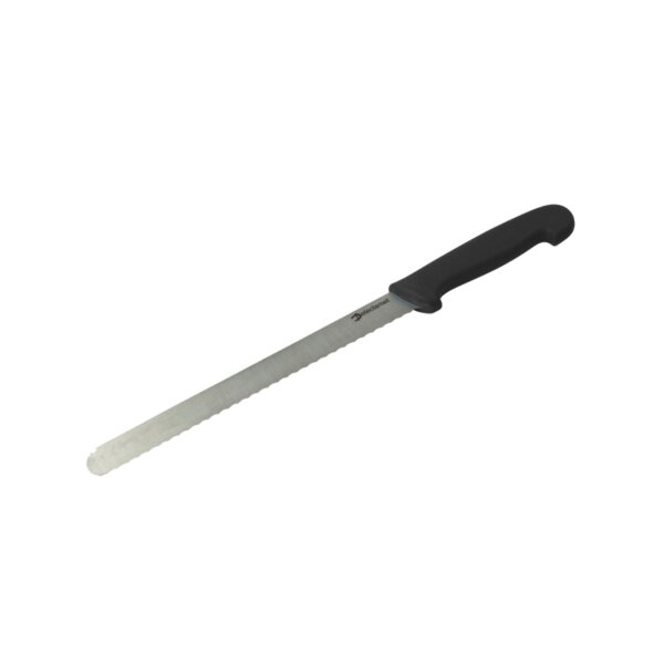 Aufschneidemesser mit Wellenschliff und einer Klingenlänge von 305 mm in Schwarz Detektierbar