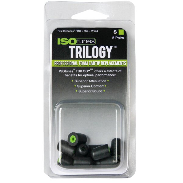 ISOtunes Ersatzstöpsel aus weichem Visco Foam für ISOtunes In-Ear Gehörschutz - Trilogy Ear Tips Grün
