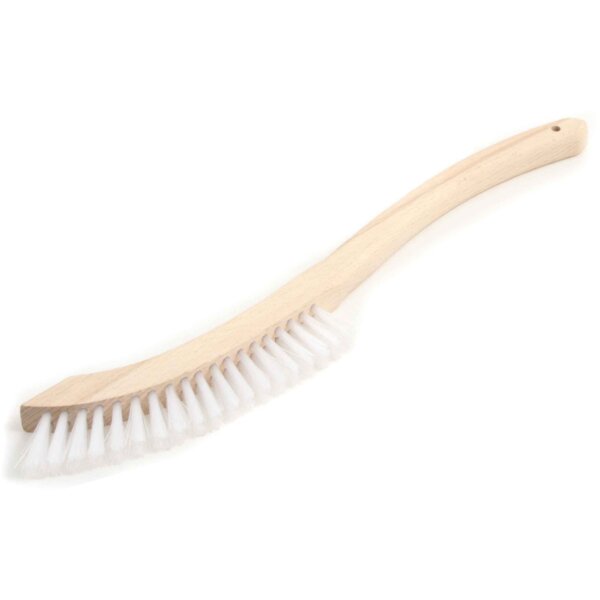 Eckenbürste mit gebogenem Holzkörper - 400 mm - 3-reihig PA