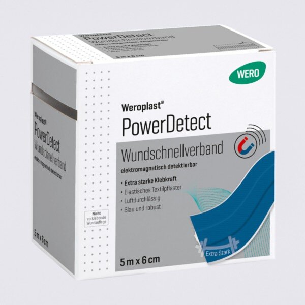 Weroplast PowerDetect Wundschnellverband aus Textil detektierbar - 5 m x 6 cm