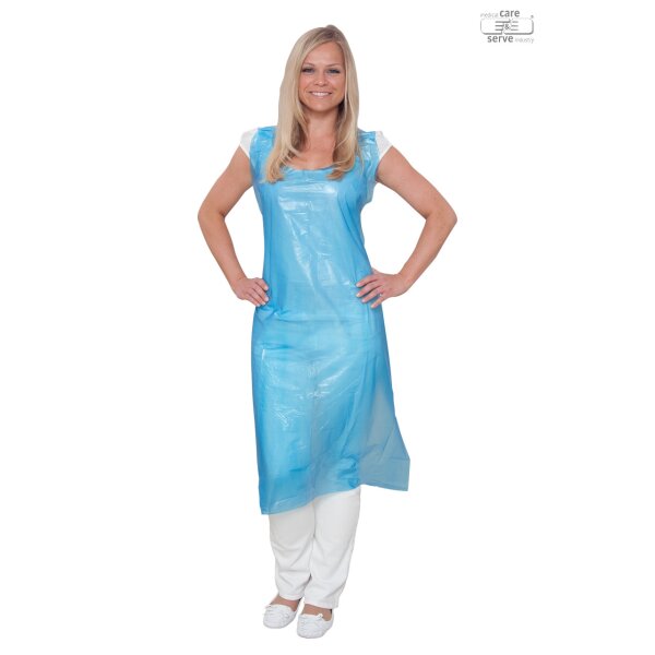 PE-Schürzen professional geblockt 0,03 mm - 50 Stück - 75 x 120 cm - blau