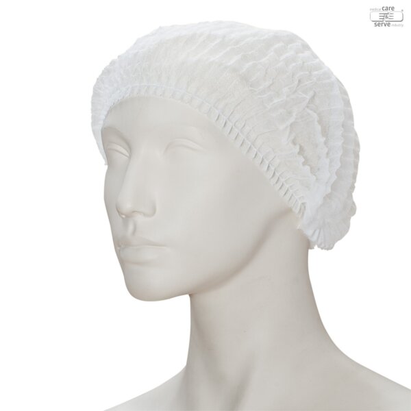 Vlies-Haube efficient mit Clip - 100 Stück - XL - weiß