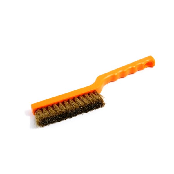 Maschinen-/ Fischbürste mit Drahtbesatz - Messing - orange
