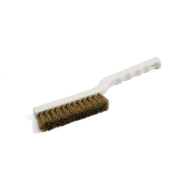 Maschinen-/ Fischbürste mit Drahtbesatz - Messing - weiß