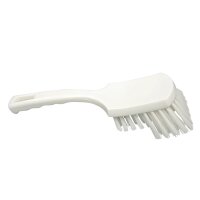 Stielbürste breit hart mit Bart - weiß