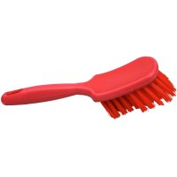Stielbürste breit mit Gummikante mittelhart - rot