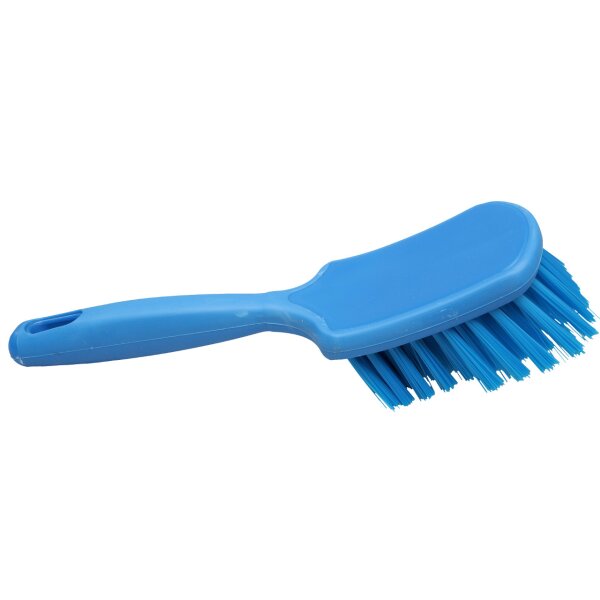 Stielbürste breit mit Gummikante hart - blau