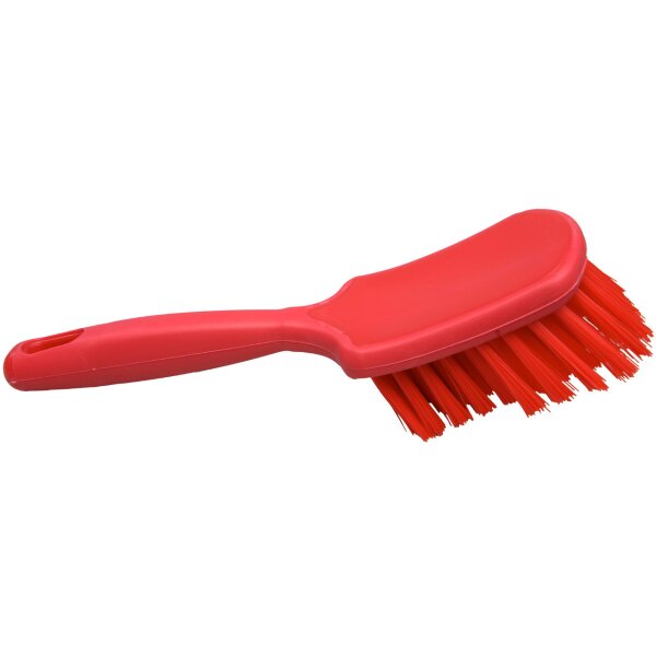 Stielbürste breit mit Gummikante hart - rot