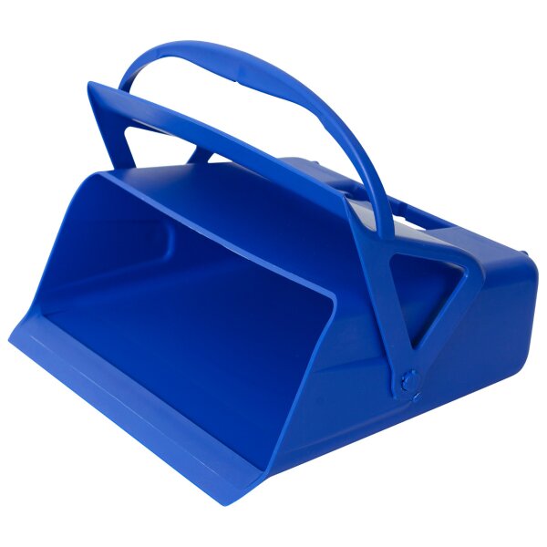 Kehrbehälter mit Stiel-Arretierfunktion - blau