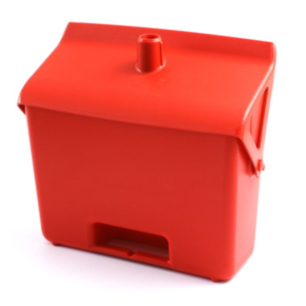 Kehrbehälter mit Stiel-Arretierfunktion - rot